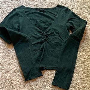 Brandy Melville Green Long Sleeve Top